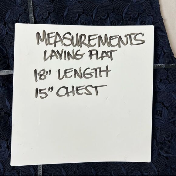 A.L.C. Women Size 0 Adriana Navy Blue Floral Lace Sleeveless Crop Top Shirt - Picture 11 of 13